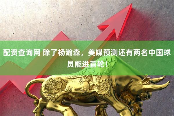 配资查询网 除了杨瀚森，美媒预测还有两名中国球员能进首轮！